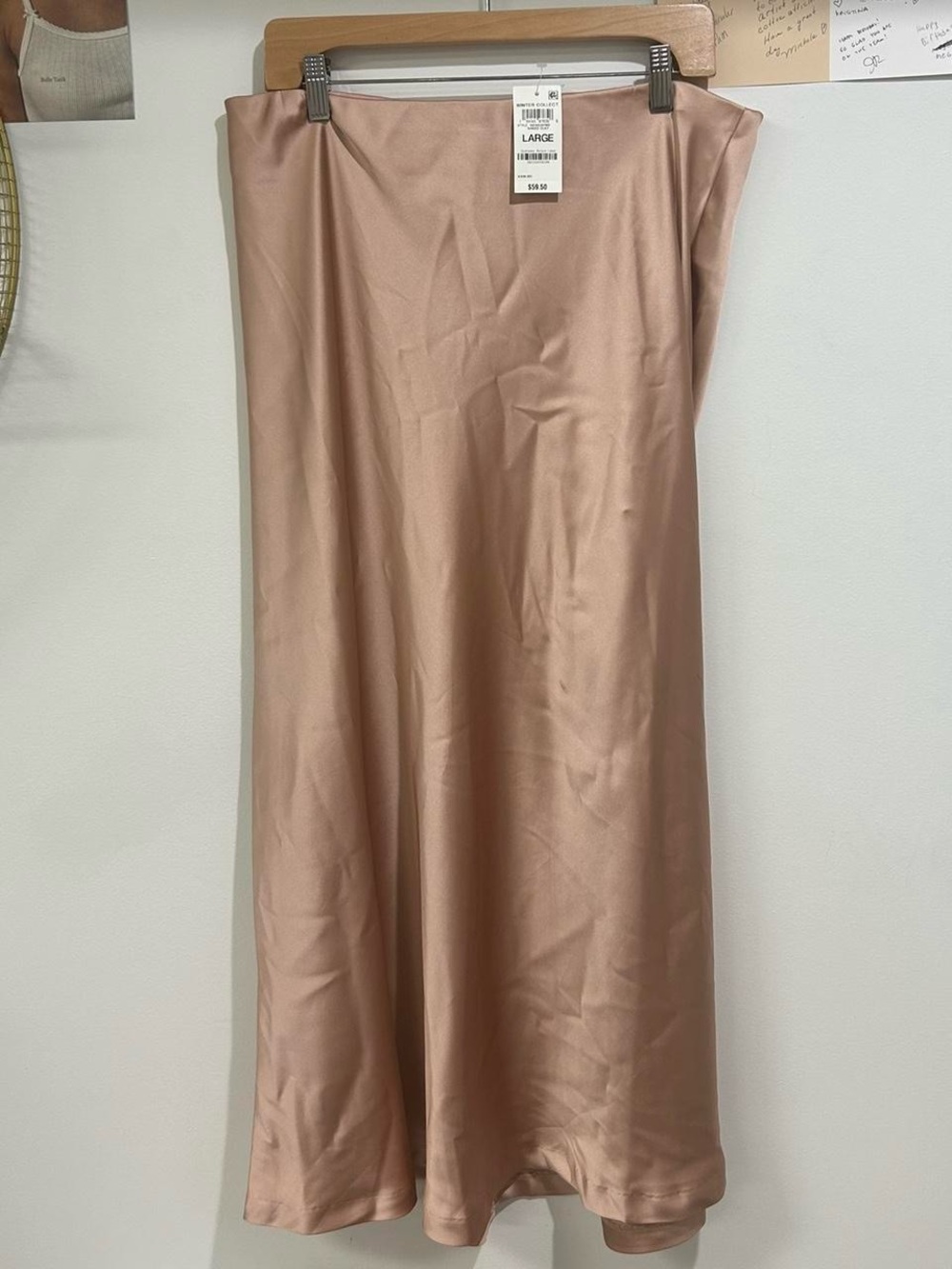 Satin Slip Skirt in Blush